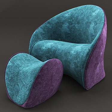 Title: Elegant Midi Armchair 3D model image 1 