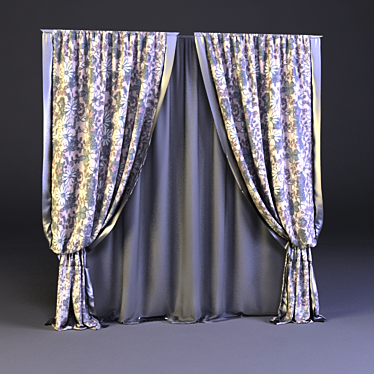 Curtain with satin inserts