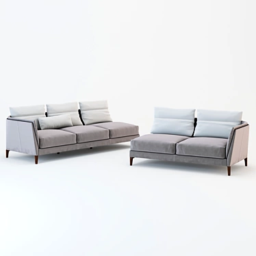 Elegant Bretagne Sofa Bed 3D model image 1 