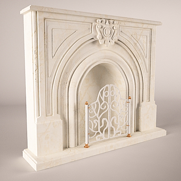 Provençal Style Fireplace 3D model image 1 