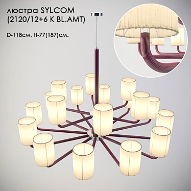 SYLCOM Chandelier - Elegant and Modern 3D model image 1 