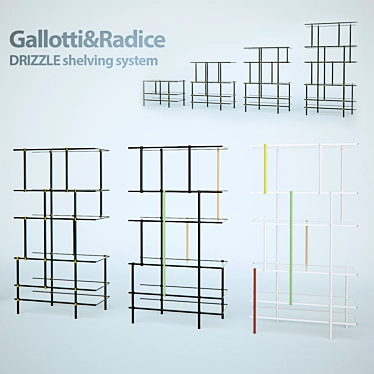 Elegant Drizzle Shelving System 3D model image 1 