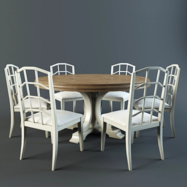 Modern Muse Dining Set 3D model image 1 