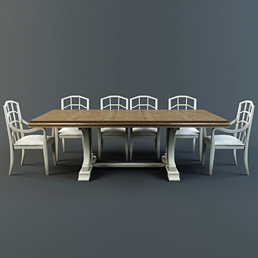 Sleek Muse Dining: Modern Elegance 3D model image 1 