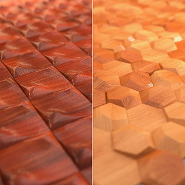 Relief wooden wall tiles