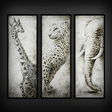 African Wildlife Paintings 3D model image 1 