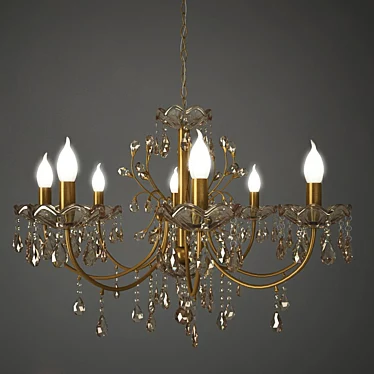 Colosseo Crystal Chandelier: Yellow, 8+1 Lights 3D model image 1 