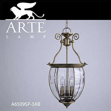 Vintage Bronze Hanging Lamp 3D model image 1 