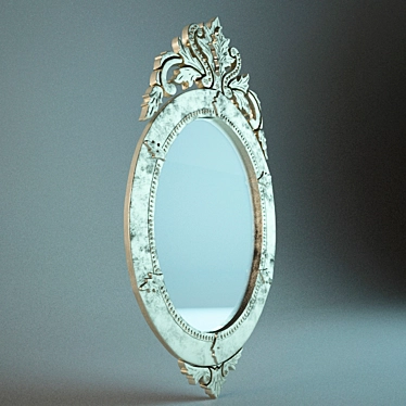 Elegant Oval Mirror 3D model image 1 