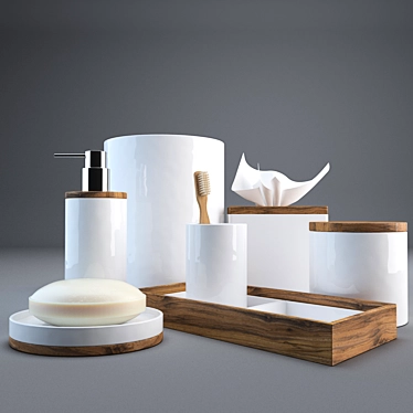 Modern Style Bath Accessories Set 3D model image 1 