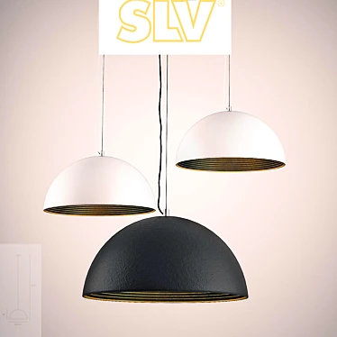 Modern Pendant Light in Black and Gold 3D model image 1 