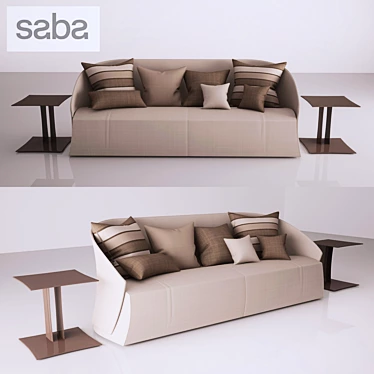 Saba Bustier Sofa: Stylish Comfort 3D model image 1 