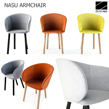Zilio NASU Oak Armchair 3D model image 1 