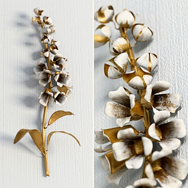 Gilded Flower Wall Decor 3D model image 1 