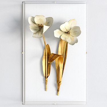 Gilded Flower Wall Art 3D model image 1 