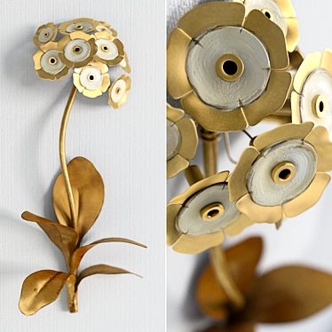 Gilded Flower Wall Decor 3D model image 1 