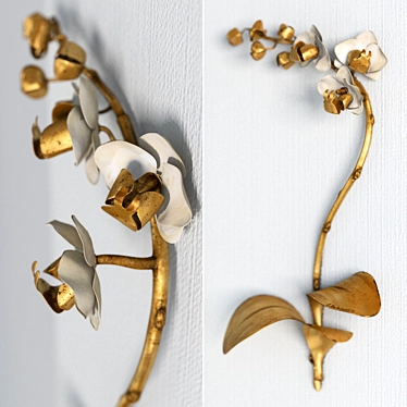 Gilded Flower Wall Decor 3D model image 1 