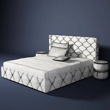 Capri Bed & Bedside Tables Set 3D model image 1 