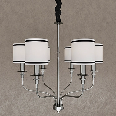LuceSolara Hanging Chandelier - Height Adjustable 6-Light E14 3D model image 1 