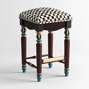 Courtly Check Counter Stool by MacKenzie-Childs 3D model image 1 