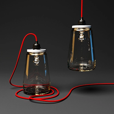 Industrial Kesbeke Glass Jar Lamp 3D model image 1 