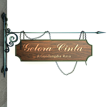 Wrought Iron Vintage Signage 3D model image 1 