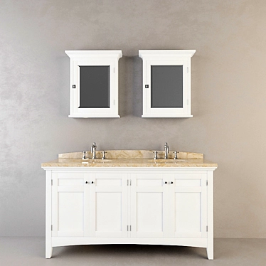 Title: Elegant RH Cartwright Double Vanity 3D model image 1 