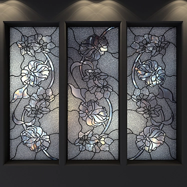 Elegant Stained Glass Panels 3D model image 1 