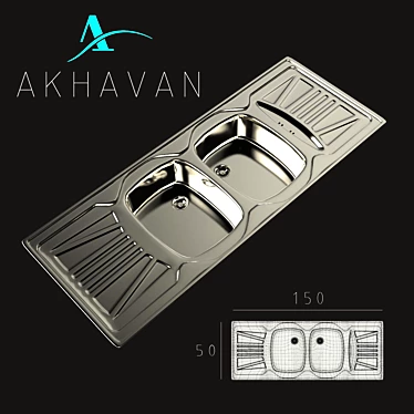 Akhavan Polished Kitchen Sink 3D model image 1 