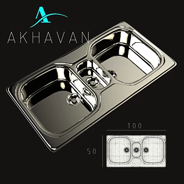 Streamline Stainless Steel Sink 3D model image 1 