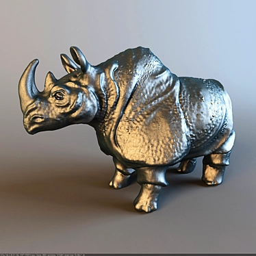 Rhino Safari Statue 3D model image 1 