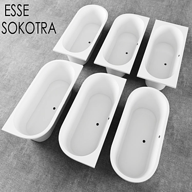 SOKOTRA Bath: Luxurious Russian Marble 3D model image 1 