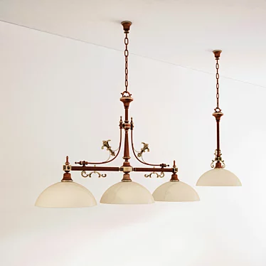 Creval Vintage Brass Pendant Light 3D model image 1 