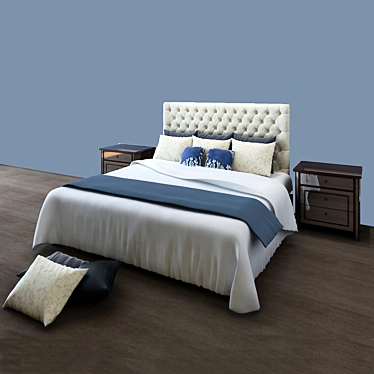 Modern Cloth Bed 3D model image 1 