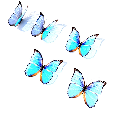 Ethereal Flutter: Low Poly Butterflies 3D model image 1 