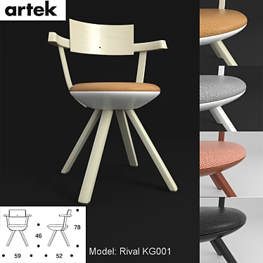 Contemporary Birch Chair by Konstantin Grcic 3D model image 1 