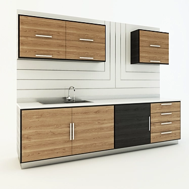 Coloro Wooden Kitchen: Stylish 3D Design 3D model image 1 
