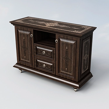 Elegant East Style Chest 3D model image 1 