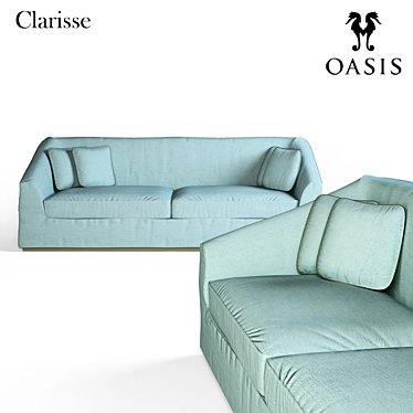 Modern Oasis Clarisse: Stylish & Spacious 3D Sofa 3D model image 1 