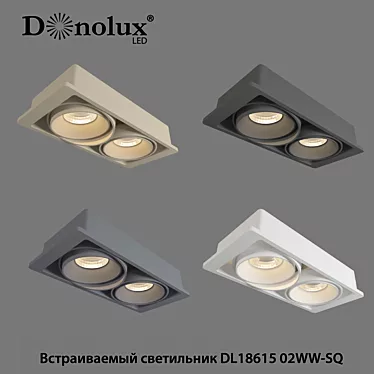 Dual Rotating MR16 Recessed Downlight 3D model image 1 