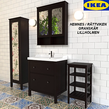 IKEA Bathroom Furniture Set 3D model image 1 