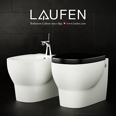 Luxury Laufen Mimo: Suspended Toilet & Bidet 3D model image 1 
