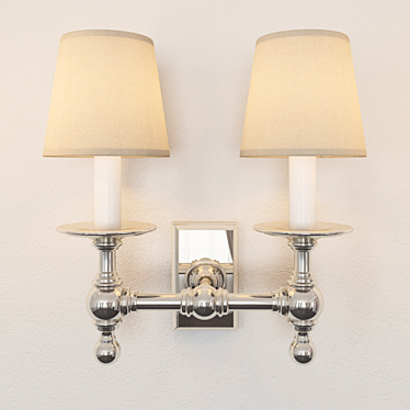 Polished Nickel Classic Library Sconce 3D model image 1 