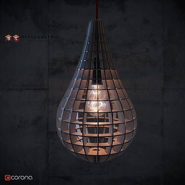 Geometric Pear Ceiling Light 3D model image 1 