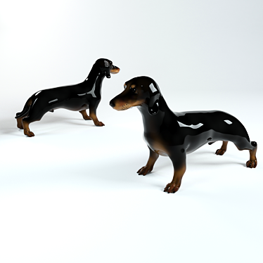 Trendy Dachshund Dog Figurine 3D model image 1 