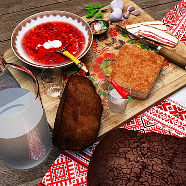 Authentic Ukrainian Delicacies 3D model image 1 