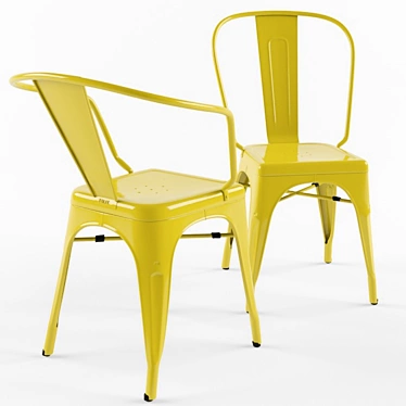 Sleek Industrial Tolix Chair 3D model image 1 