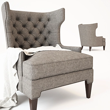 Elegant Helena Tufted Chair 3D model image 1 