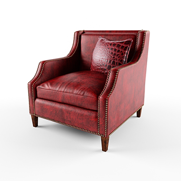 Elegant Red Leather Chair 3D model image 1 