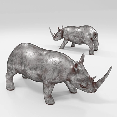 Rhino Figurine: Precisely Detailed Collector's Item 3D model image 1 